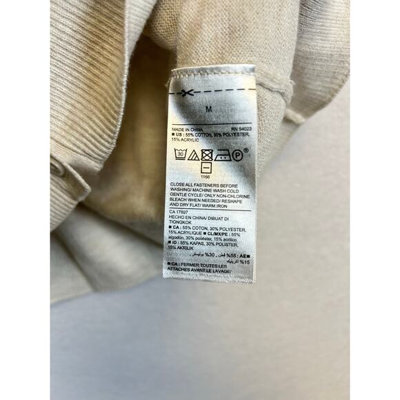 Old Navy V-Neck Button-Front Cream Cardigan Sweater - Size Medium - Picture 4 of 7